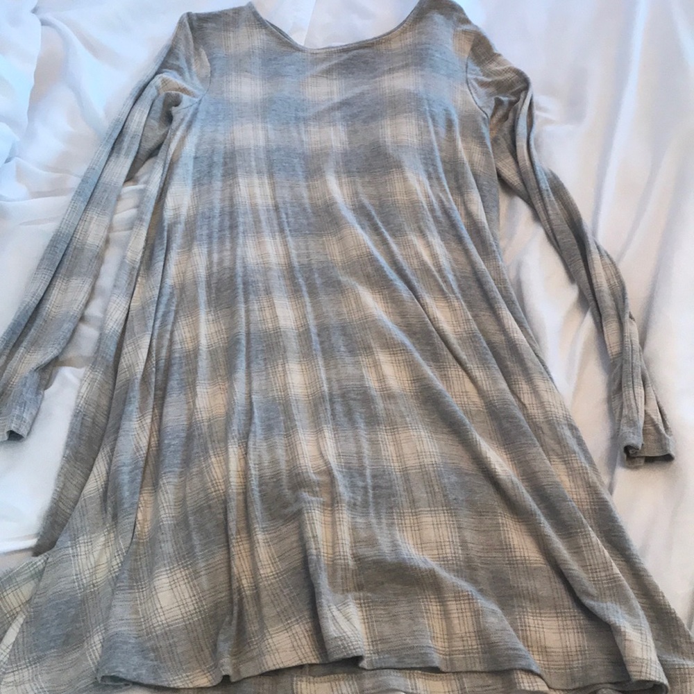 Old Navy Gray Plaid Swing Dress S